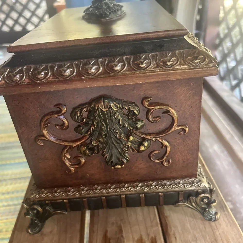Decorative Wooden Chest 12”x9”x9”